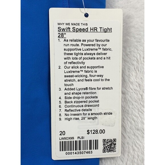 NWT Lululemon 20 PLSI Poolside Blue Swift Speed HR Tight 28" Leggings MSRP $128 - Picture 6 of 11